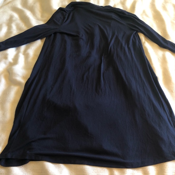 Navy Blue Open Cardigan with Pockets - Picture 7 of 7